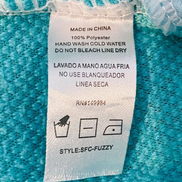 Southern Fried Chics Turquoise Aztec Print Sherpa Pullover Women's Medium - Picture 8 of 11